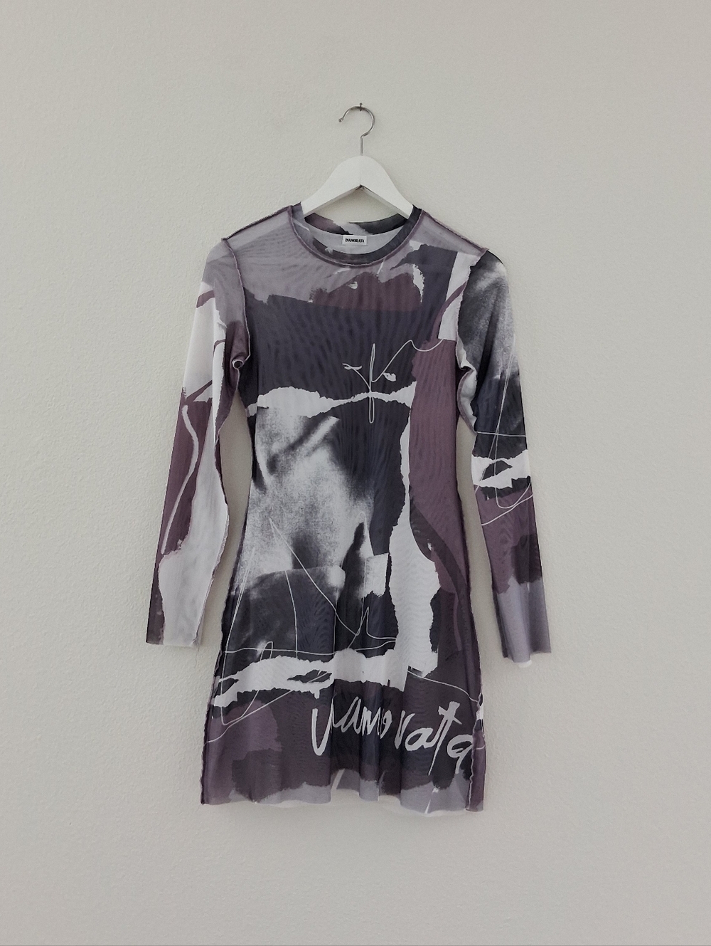 Inamorata Vita Mini Dress Mesh Purple Abstract - Picture 12 of 14
